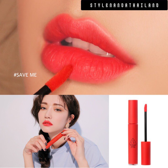 Son Kem 3CE Velvet Lip Tint màu save me cam san hô