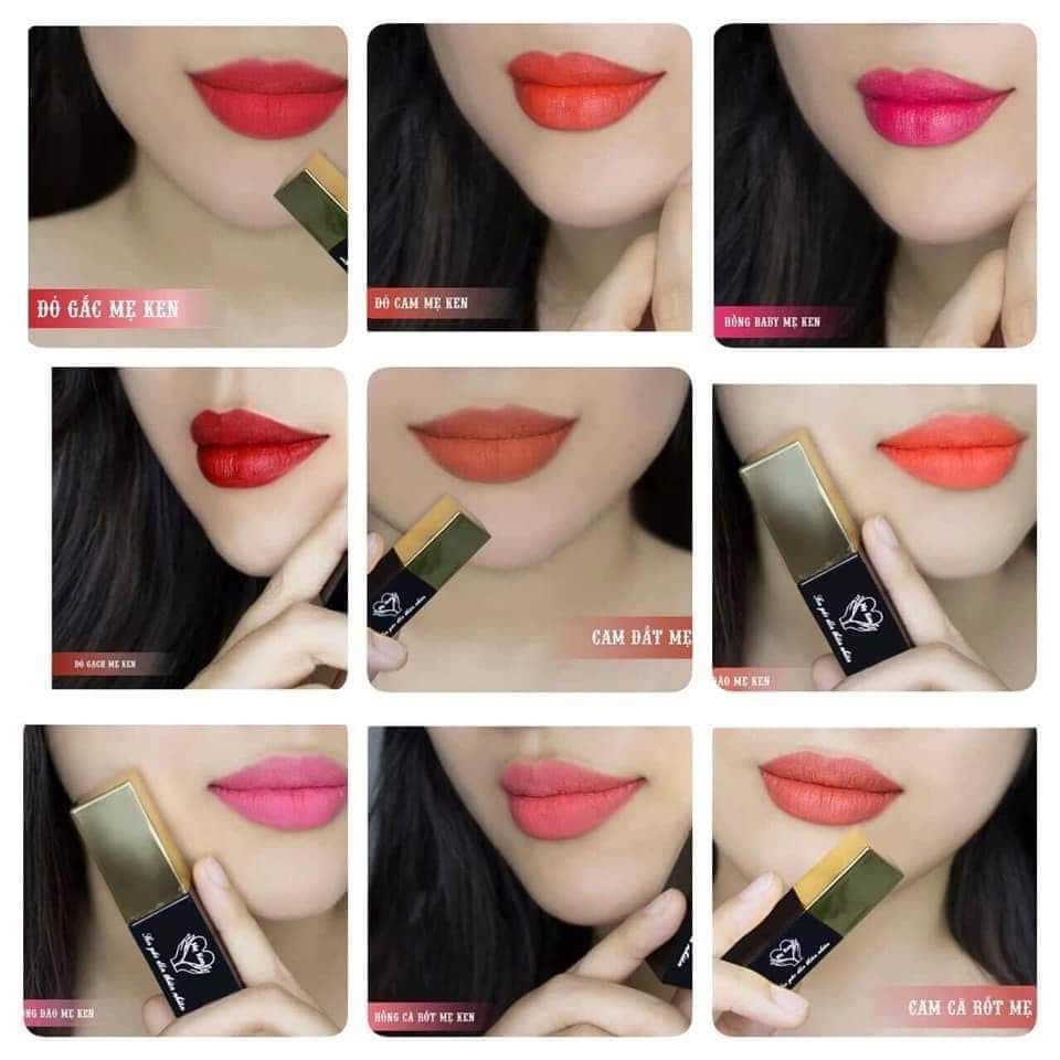 COMBO SON KEM GẤC DỀN MẸ KEN 01 SON 01 DƯỠNG- MÀU CAM ĐẤT, ĐỎ TƯƠI, NÂU NUDE- CHẤT SON LỲ BỀN MÀU TƯƠI MƯỚT MÔI | BigBuy360 - bigbuy360.vn