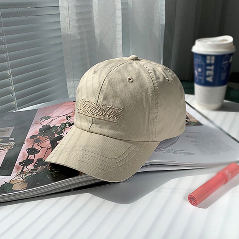 Mũ Lưỡi Trai Mềm Mại Thêu Chữ Phong Cách Hàn Quốc