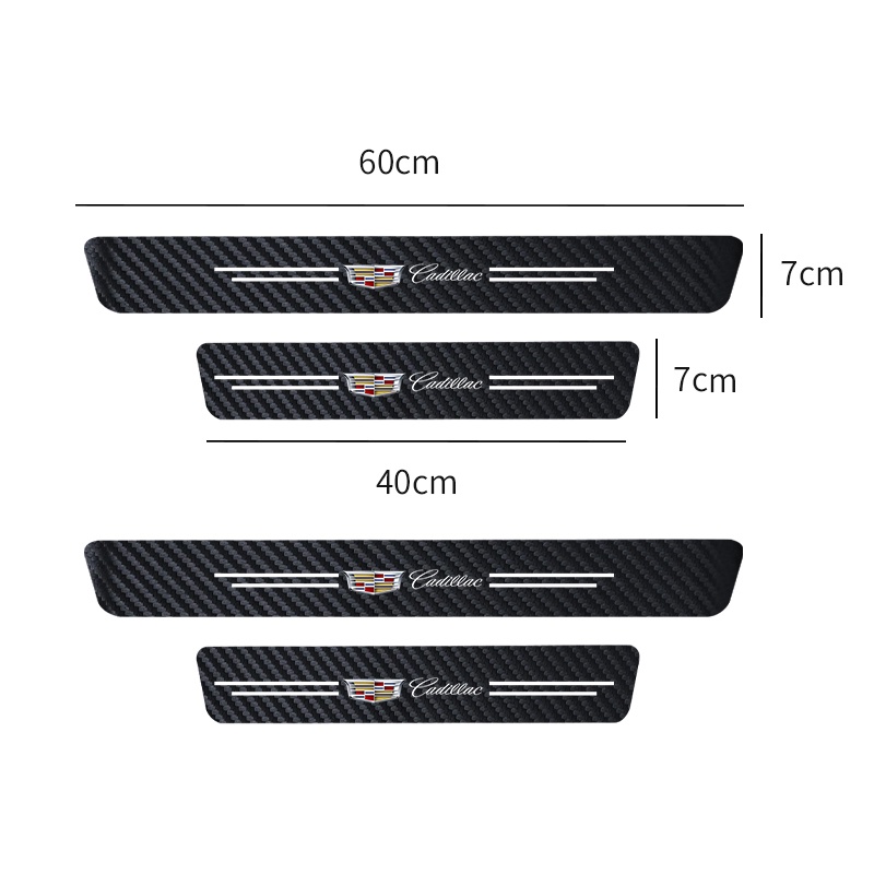 Bộ 4 Miếng Dán Sợi Carbon Màu Dạ Quang Chống Trầy Cho Cửa Xe Hơi Cadillac Escalade CTS ATS SRX STS XT5 XT4 XT6 XTS CT4 CT5 CT6