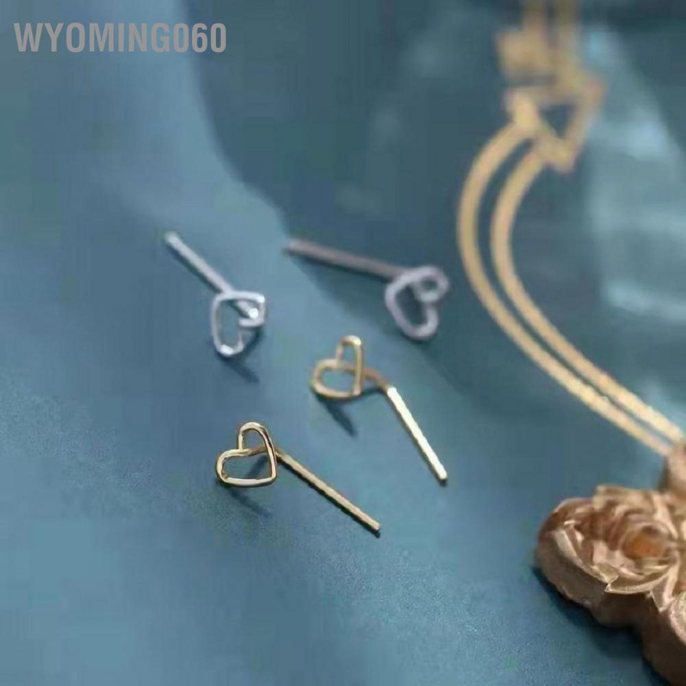 Wyoming060 Heart Shaped Stud Earrings Shiny Stylish Exquisite Design Alloy Fashionable for Daily Use Party