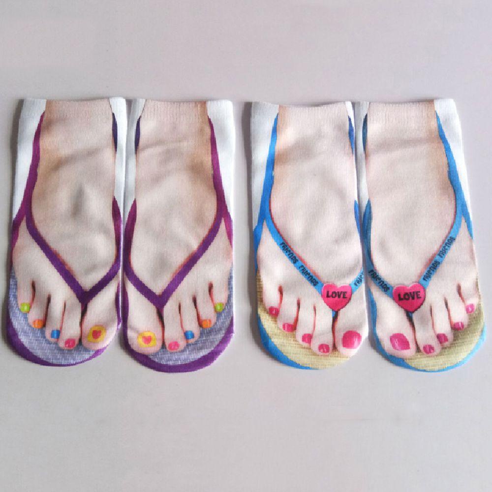 Tất Xỏ Ngón In Hình Tiền Đô La Mặt Cười Phong Cách Harajuku Sáng Tạo Dành Cho Nữ VANES1