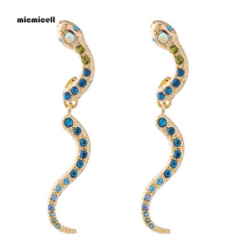 Bông Tai Hình Rắn Gắn Đá Thời Trang Vintage Cho Nữ