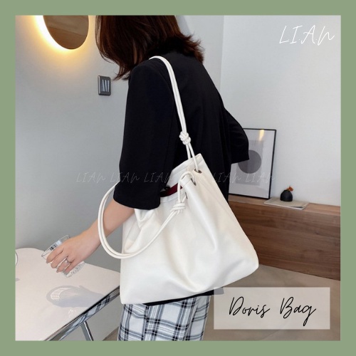 Túi xách nữ túi tote da mềm LIAN đeo vai màu trắng basic