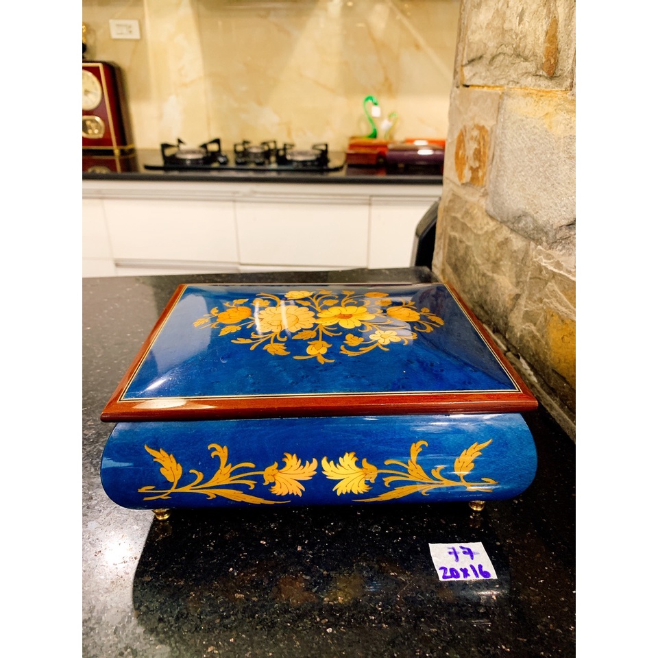 Hộp nhạc Sankyo gỗ khảm ITALY cao cấp chơi bản "Love Story"  MS77