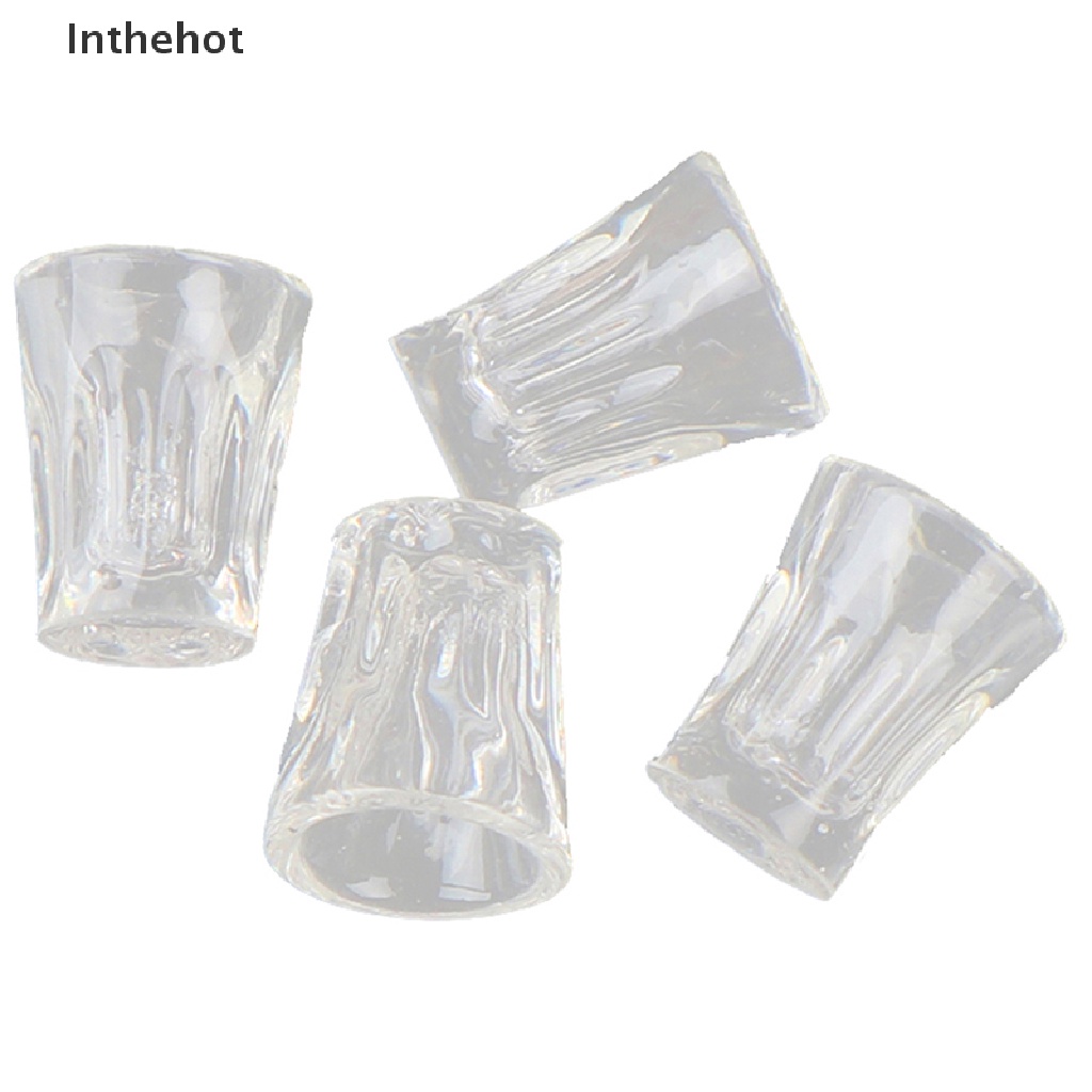 Set 4 mô hình cốc nước mini bằng nhựa resin trong suốt trang trí nhà búp bê tỉ lệ 1:12