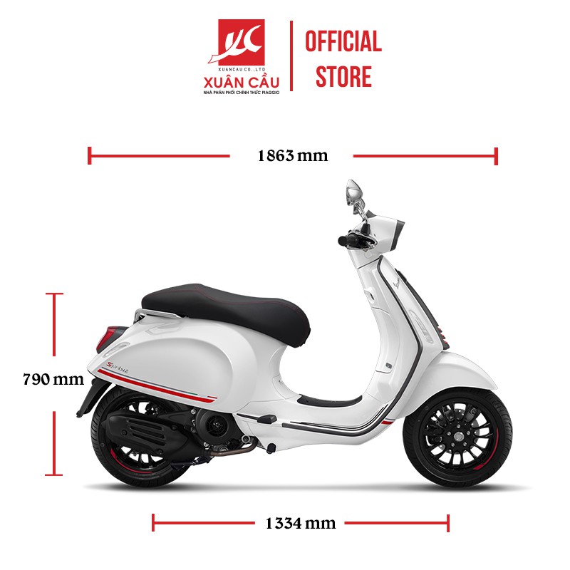 Xe máy Vespa Sprint ABS Phiên Bản Đặc Biệt Carbon White Động cơ I-Get 125cc - Mới 100%