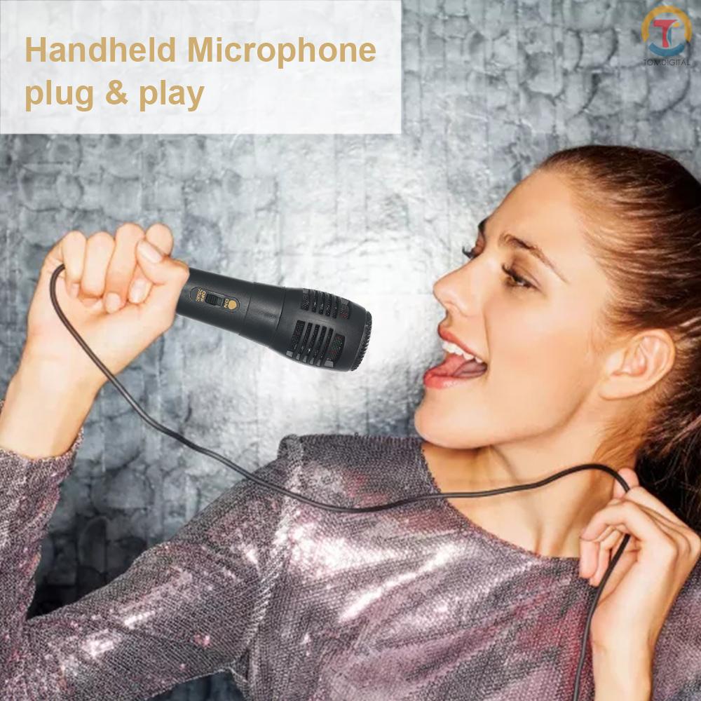 Dynamic Vocal Microphone Handheld Microphone with ON / OFF Switch 6.5mm Male to 3.5mm Female Jack Plug Stereo Adapter for Speakers Amplifier Computer Audio System