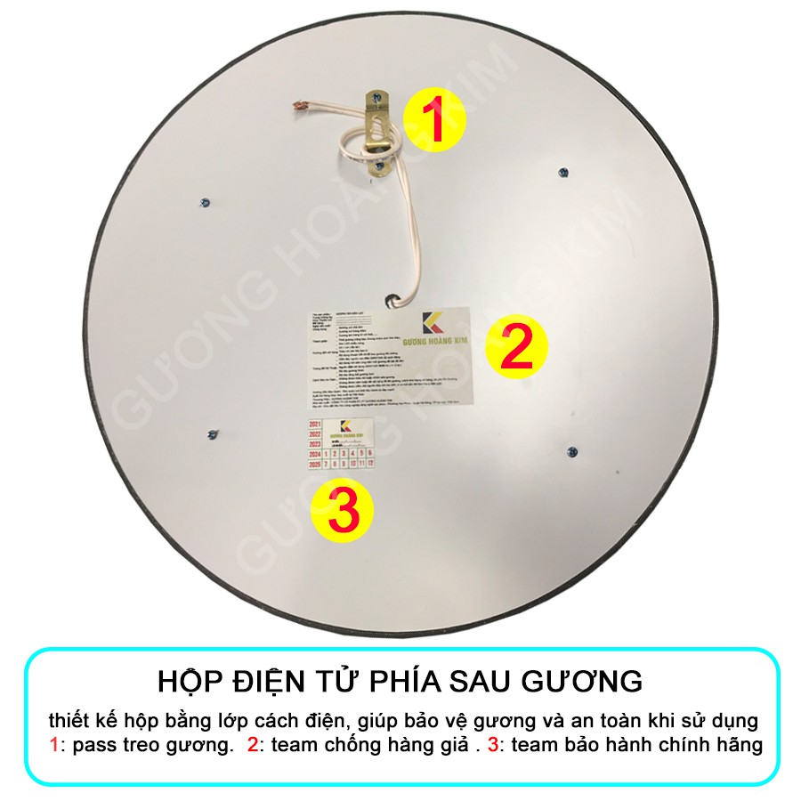 gương đèn led cảm ứng gương tròn treo tường lắp phòng tắm kích thước tròn 50cm - guonghoangkim mirror D50 HK0003