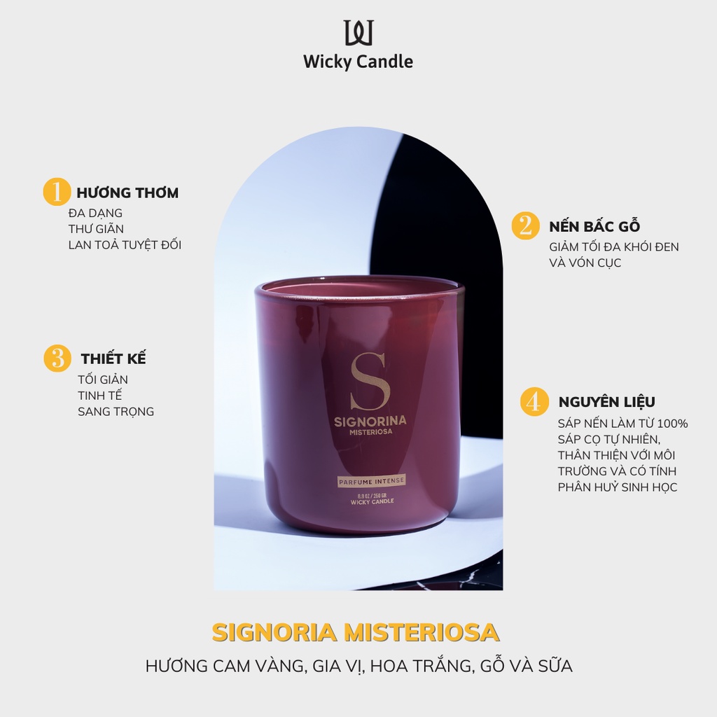 Wicky Candle - Nến thơm SIGNORIA MISTRERIOSA 9oz