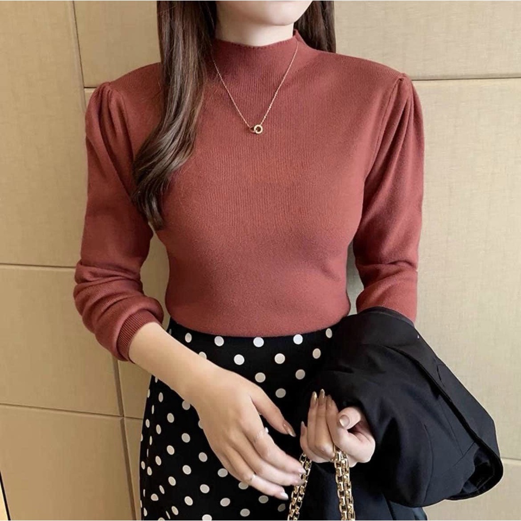 ÁO THUN TAY DÀI PHỒNG CỔ LỌ VẢI MỀM FORM CHUẨN CÔNG SỞ MC