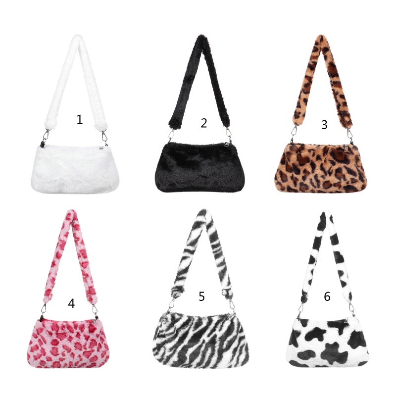 Túi Bông Xách Tay Họa Tiết Bò Sữa Thời Trang Thu Đông Dành Cho Nữ