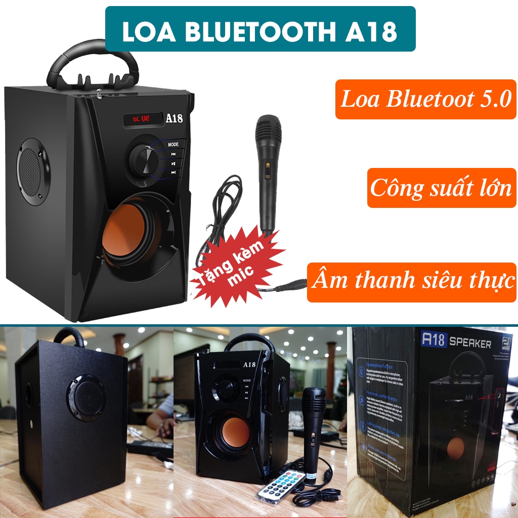 Loa A18 HOZITO &amp; A300 cao cấp version 2022 + TẶNG MIC HÁT, loa hát Karaoke Bluetooth cầm tay, bảo hành chính hãng