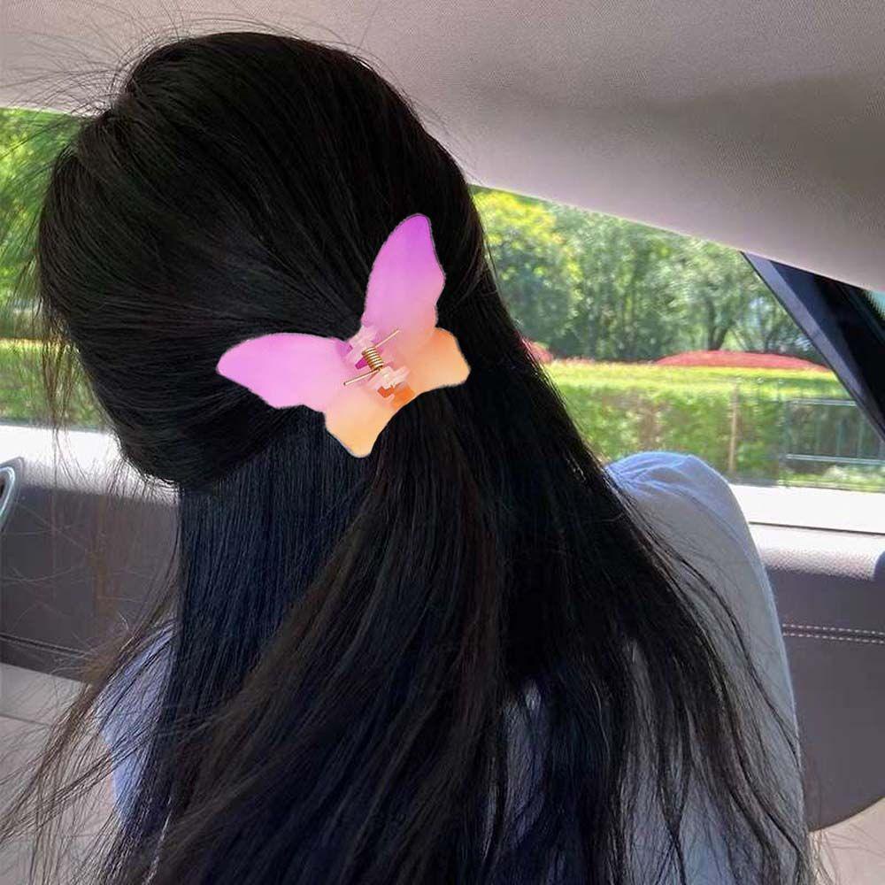 Kẹp Tóc Cá Mập Bằng Acrylic Nhám Màu Sắc Gradient Sáng Tạo WMES15H Dành Cho Bạn Gái