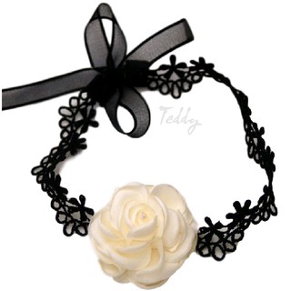 Vòng cổ, dây cổ choker hoa hồng lụa RC01