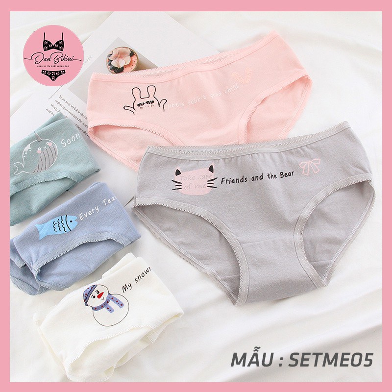 Quần Lót Nữ Cotton 100% kháng khuẩn mềm mại hình Chibi siêu dễ thương mã 026