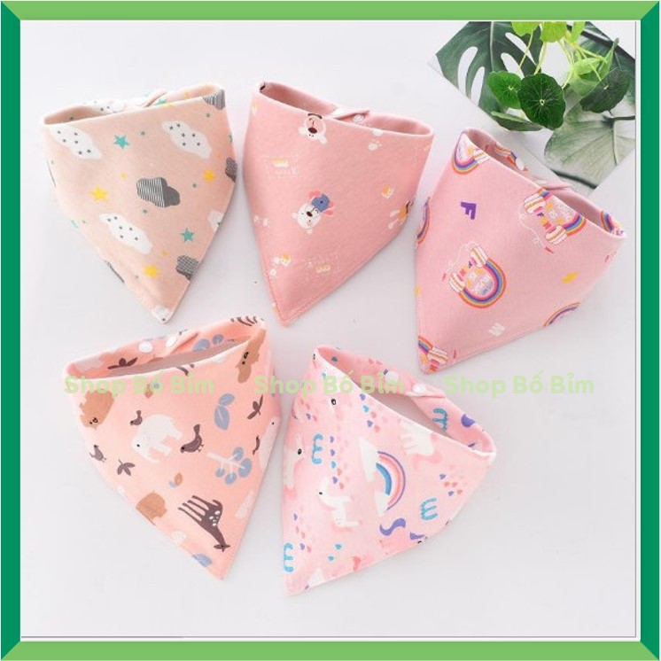 ⚡BÁN LỖ XIN 5 SAO⚡Set 5 Yếm Tam Giác Cotton Cho Bé, Yếm Ăn Dặm, Họa Tiết Đẹp, Chất Lượng Cao Cấp