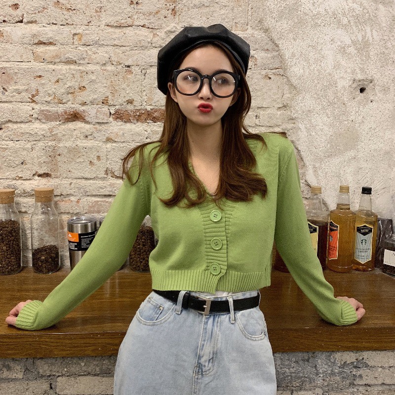 Zuoan Áo Khoác Len Dệt Kim Dáng Rộng Màu Trơn Thời Trang Mùa Thu Dành Cho Nữ