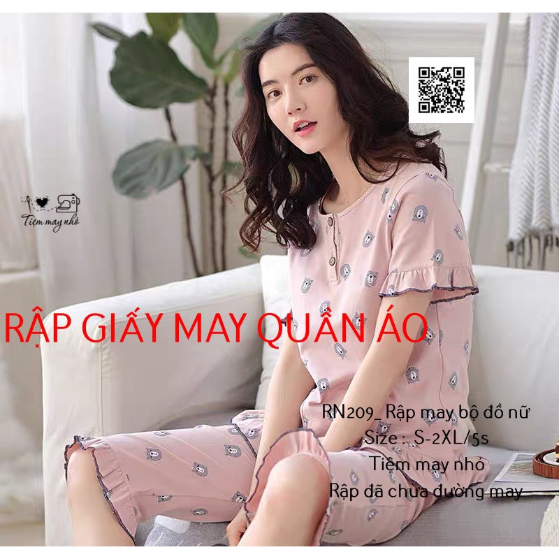 RN209_rập giấy may bộ đồ lửng nữ