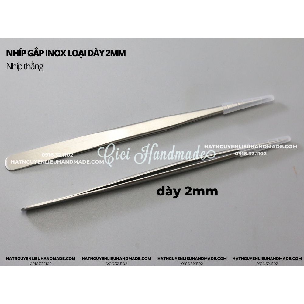 Nhíp gắp inox 2mm loại cao cấp loại dày dặn (nhíp thẳng và cong)