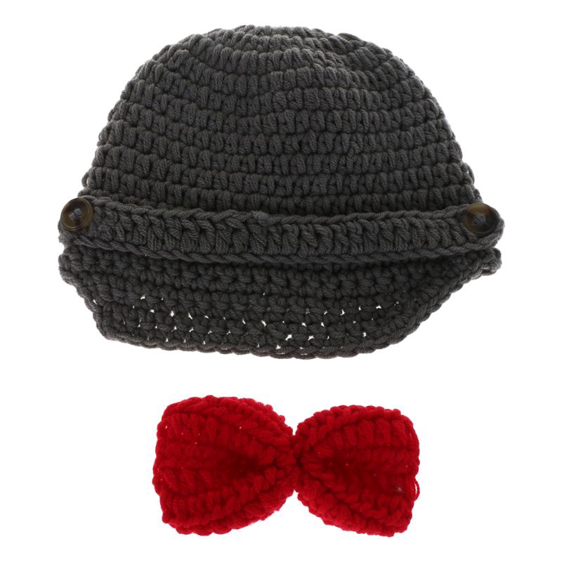 Bộ trang phục hóa trang gồm mũ/ nơ thắt/ quần dài họa tiết sọc thiết kế dành cho bé sơ sinh