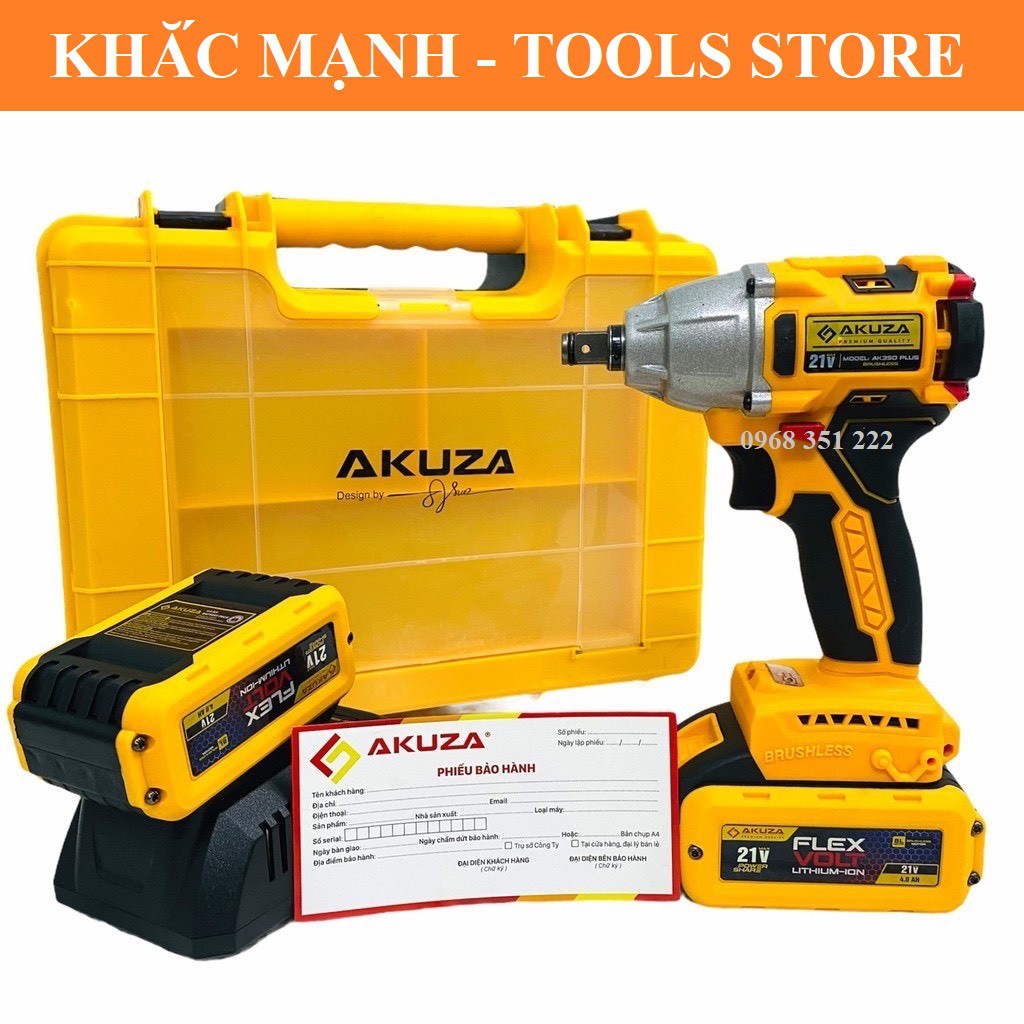 Máy Siết Bulong AKUZA 20V, Hàng Chuẩn Chính Hãng, Bảo Hành 12 Tháng Toàn Quốc