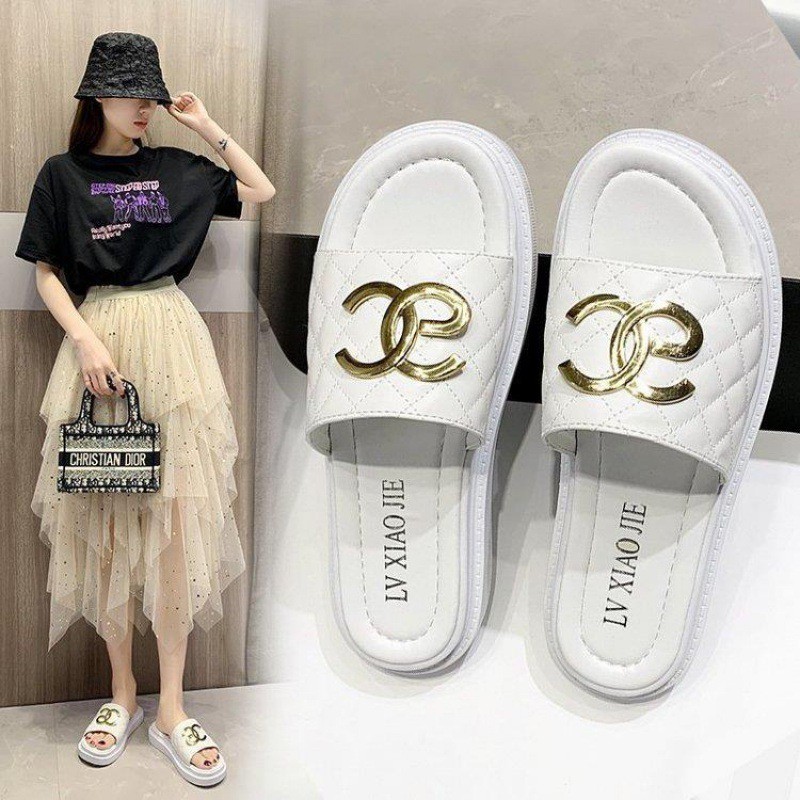 Dép bánh mỳ GG đá sang chảnh quai trám 053