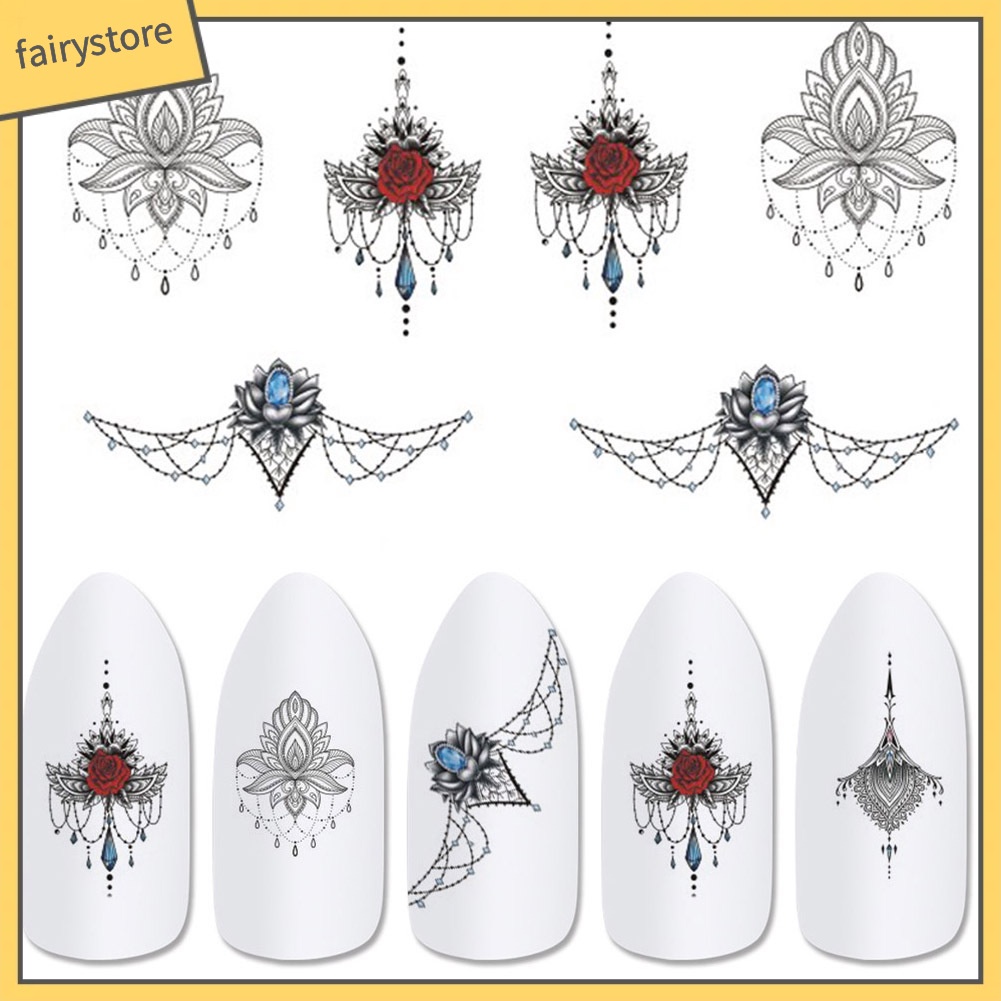 [Hàng mới về] Nhãn dán trang trí móng tay nghệ thuật in hoa văn bắt mắt