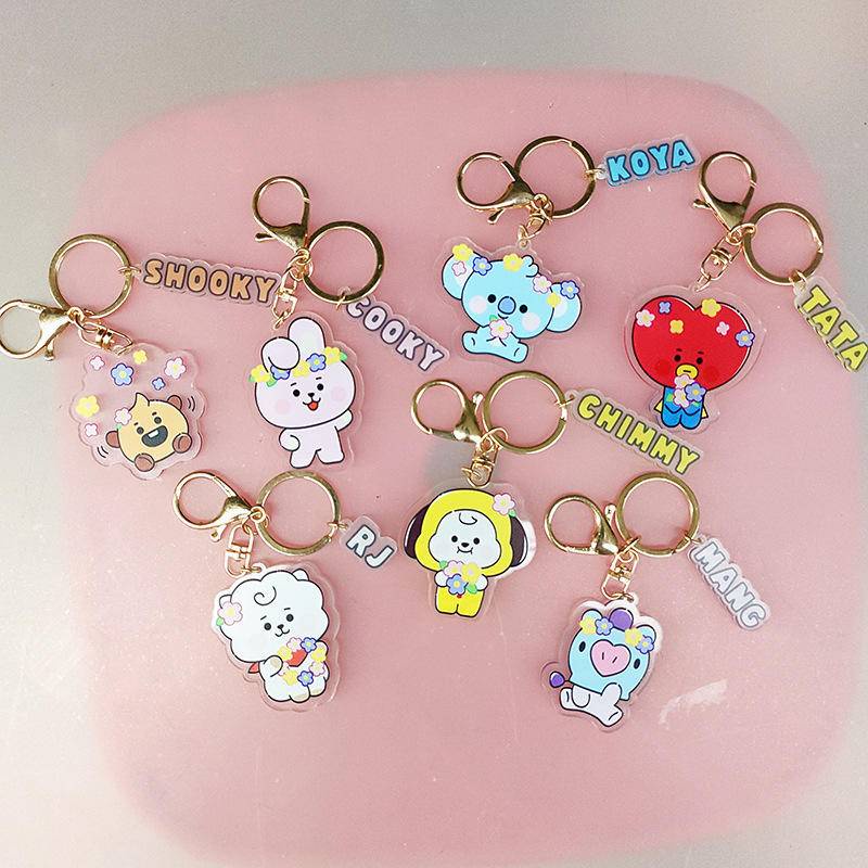 Mới Móc Khóa Mặt In Hình Các Nhân Vật BT21 Dễ Thương