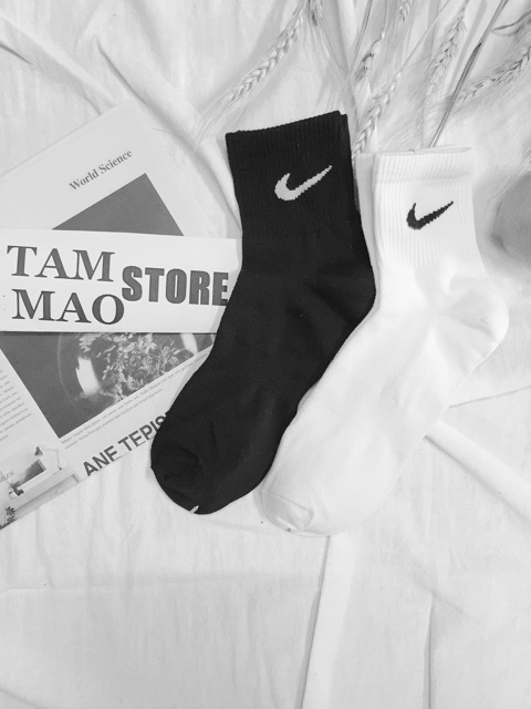 Tất/Vớ, nike nam nữ tất thời trang cổ trung, tất thể thao chất liệu cotton mềm mịn êm chân