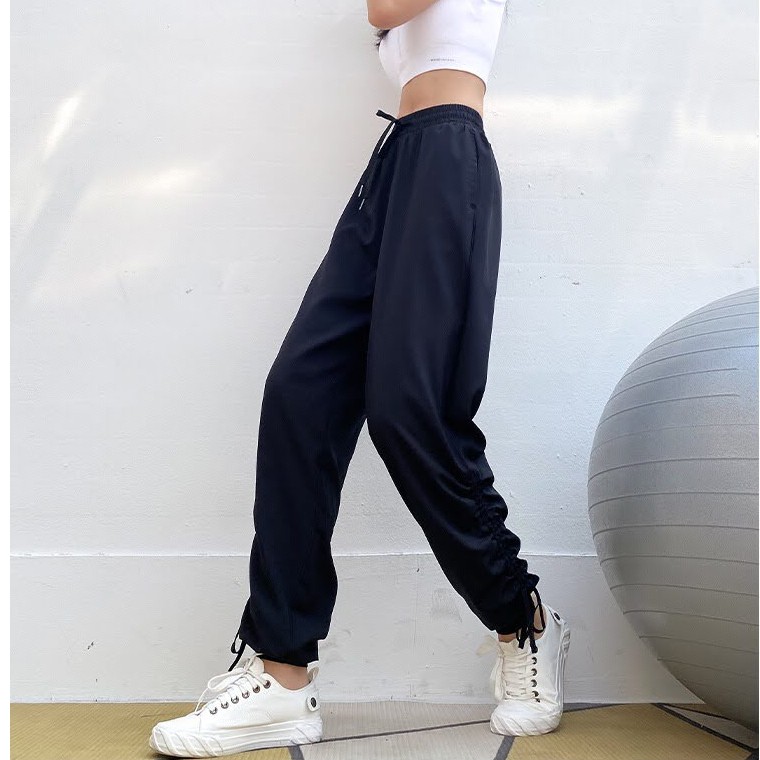 H287 Quần dài jogger vải dù tập gym zumba dance dây rút Đồ tập Rẻ Mà Đẹp Shop Gym