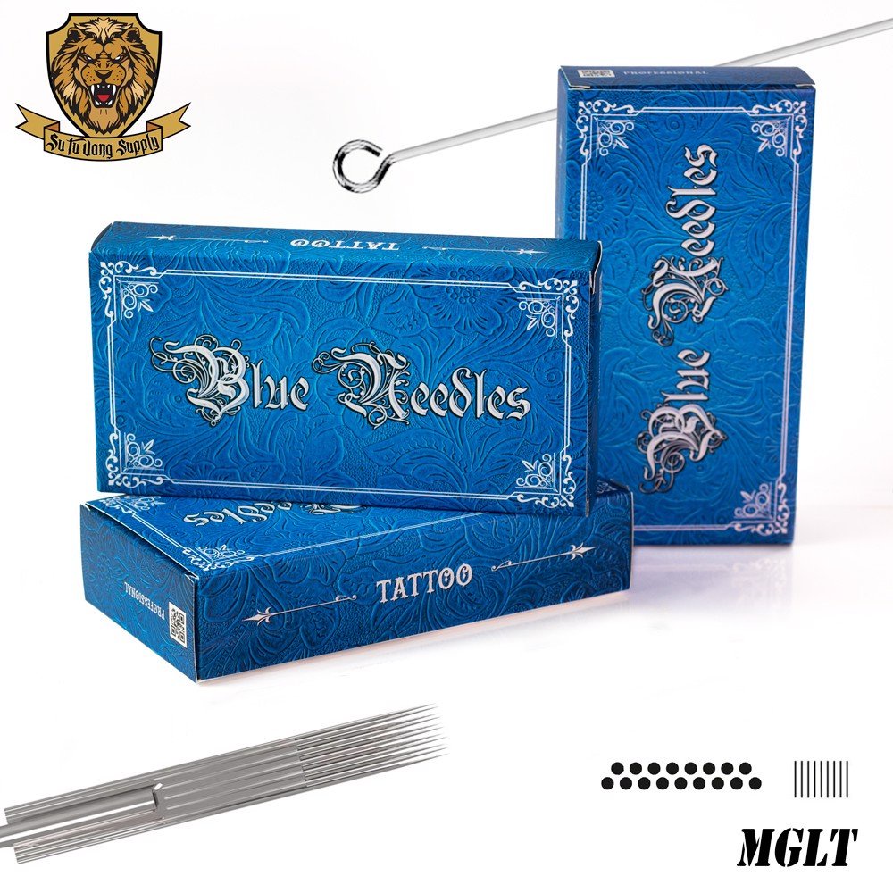 Kim xăm hình đánh bóng - tô mảng Blue - Blue Tattoo Needles ( hộp 50 cây M1-Magnum)