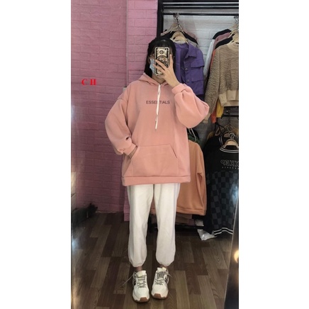 Áo hoodie ess chữ nhỏ CH11