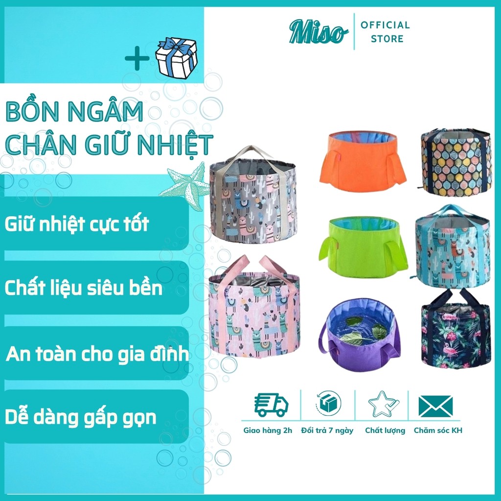 Bồn Ngâm Chân Giữ Nhiệt Gấp Gọn Bồn Massage Chân Nước Nóng Bằng Vải Cao Cấp Không Thấm Nước An Toàn Cho Người Sử Dụng