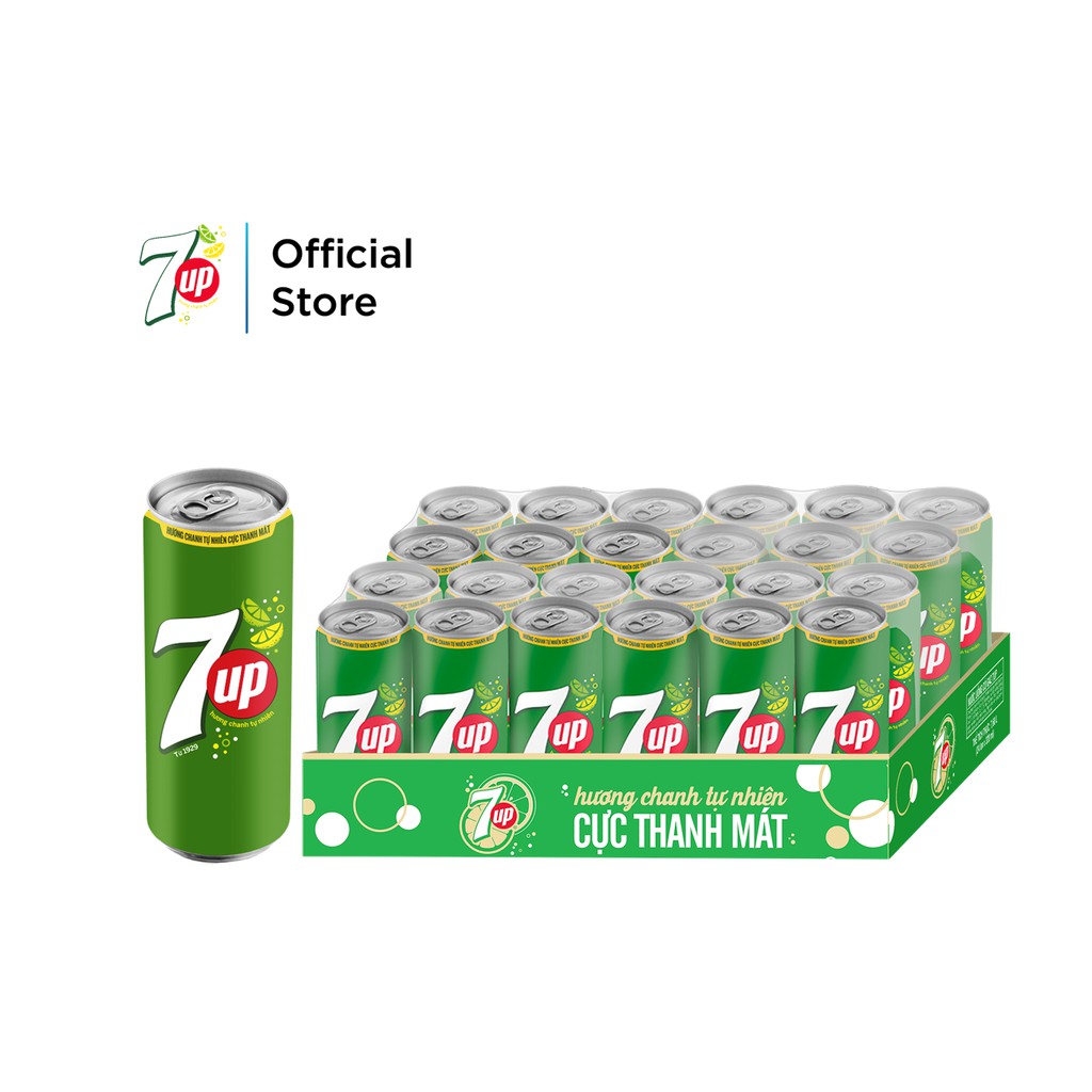 Thùng 24 Lon Nước Ngọt Có Gaz 7Up