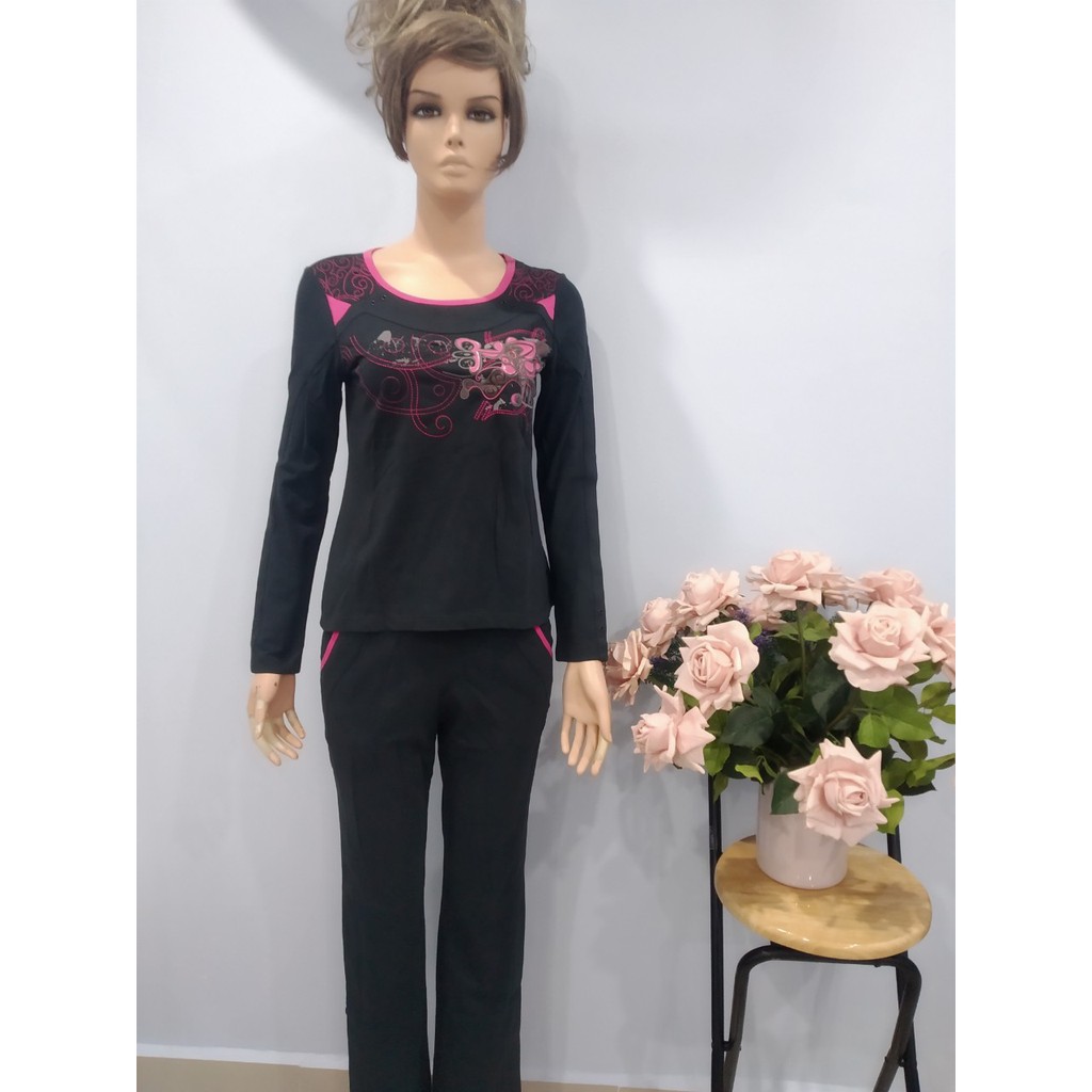 Bộ quần áo nữ mặc nhà Cotton Winny cao cấp quần dài, áo dài AW 2438 hàng treo mẫu