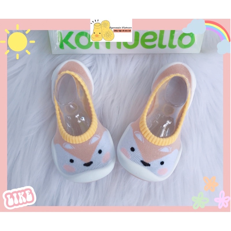 (3-5 TUỔI) MADE IN KOREA GIÀY TẤT CHO BÉ CUTE FOX BROWN