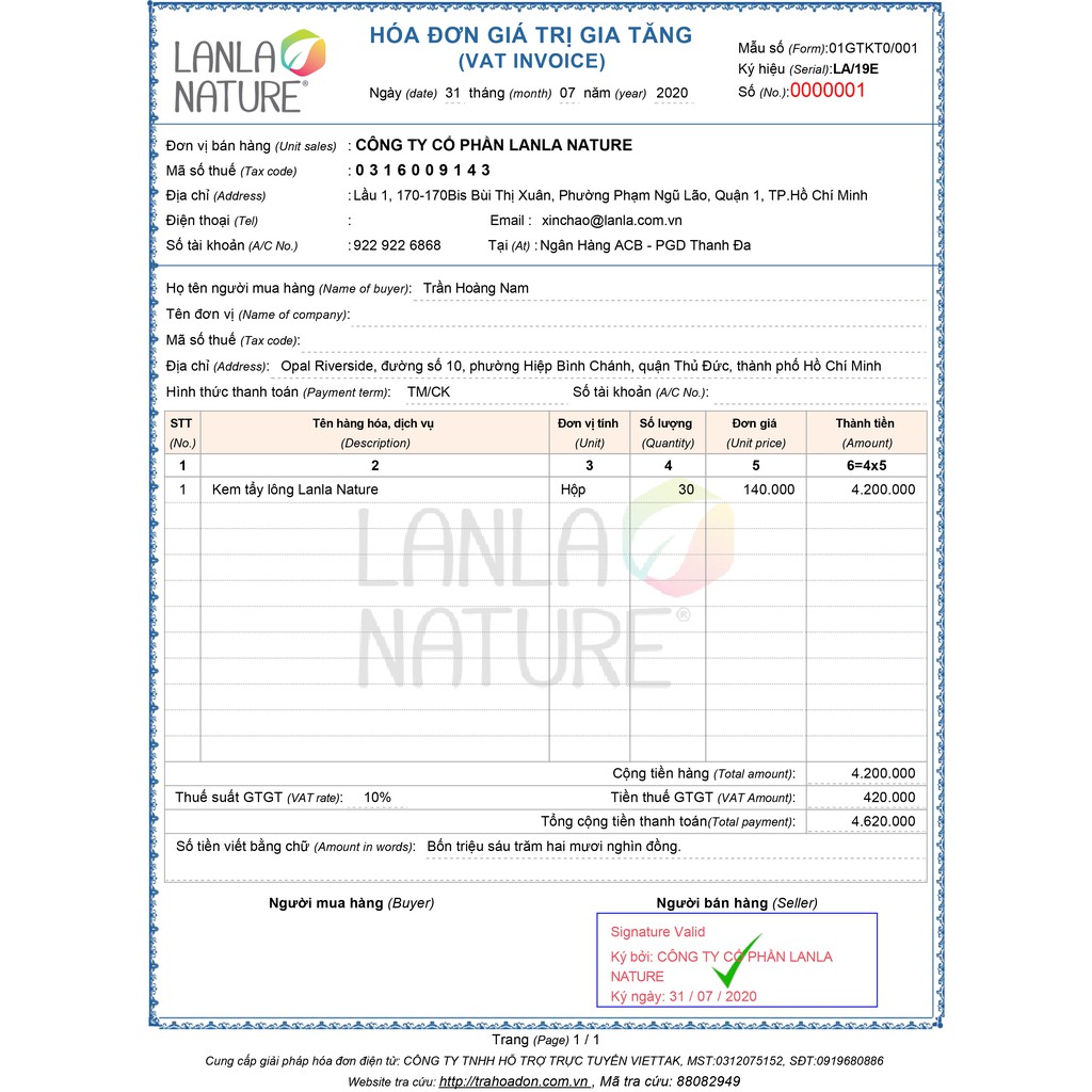 Kem Tẩy Lông Lanla Nature (Hộp 100g) | BigBuy360 - bigbuy360.vn