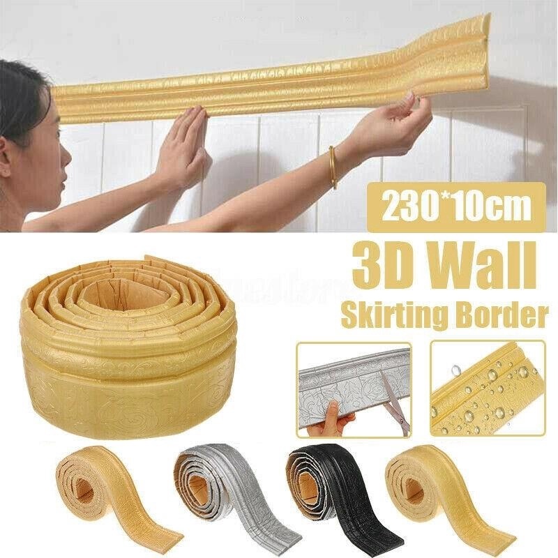 Miếng Dán Tường Trang Trí Nội Thất Tự Dính Họa Tiết 3D Chống Thấm Nước 230*10CM
