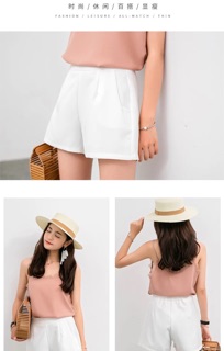 Quần short vải màu đen - trắng