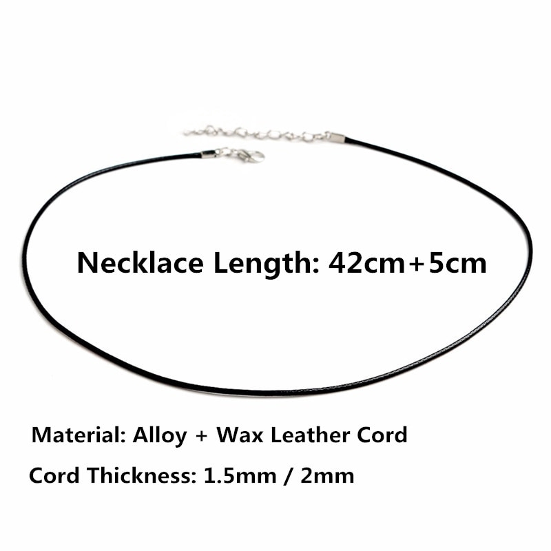 Set 10 sợi dây da bện handmade có khóa cài tôm hùm 2mm dành cho làm dây chuyền