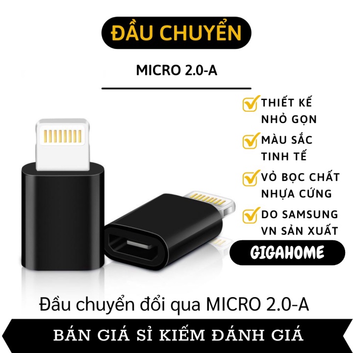 Đầu Chuyển Đổi GIGAHOME Đầu Chuyển Đổi USB Type C Sang Micro USB 2.0 S8 Plus 6604