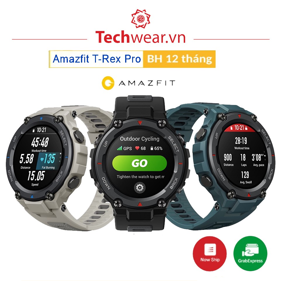 [Mã ELMS3TR giảm 7% đơn 2TR] Đồng hồ thể thao chuẩn quân đội Xiaomi Huami Amazfit T-Rex - Hàng chính hãng - Techwear