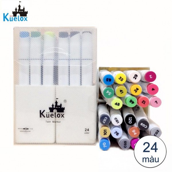 Bộ Marker Kuelox 1860 Twin type Alcohol 24 màu-