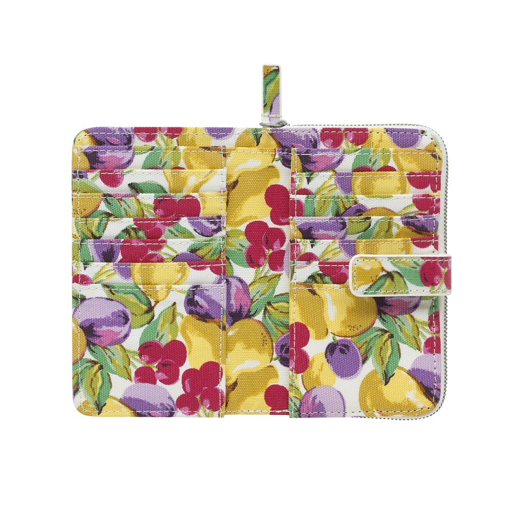Cath Kidston - Ví cầm tay Folded Zip Wallet Small Painted Fruit - 1002539 - Warm Cream