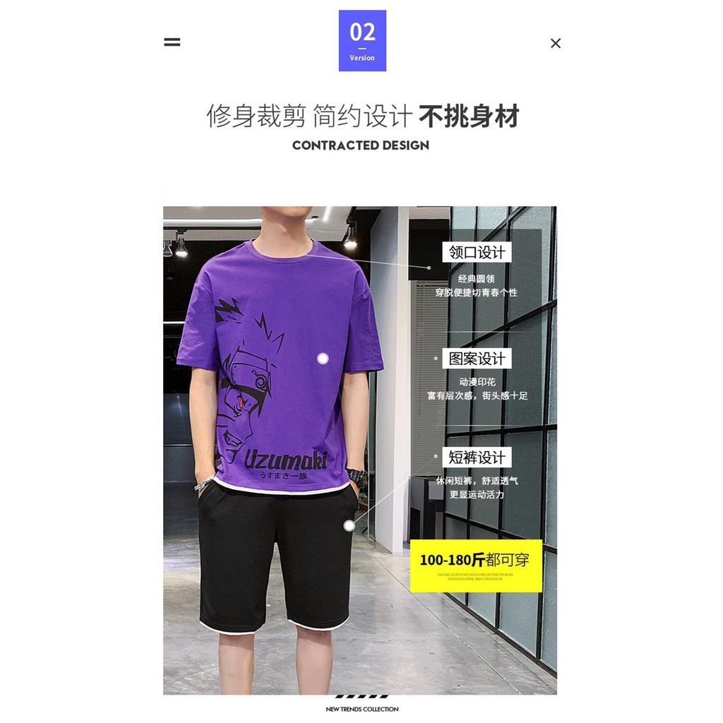 ❤️ FREESHIP ❤️ BỘ ĐỒ NAM PHỐI MÀU IN UZUMAKY - SÉT QUẦN ÁO THUN NỮ CHẤT LƯỚI MÈ LƯNG THUN CÓ TÚI FOM RỘNG | BigBuy360 - bigbuy360.vn