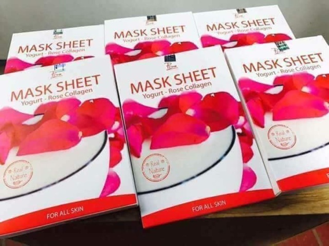 Mask sheet (Mặt nạ sữa chua hoa hồng) Pizu