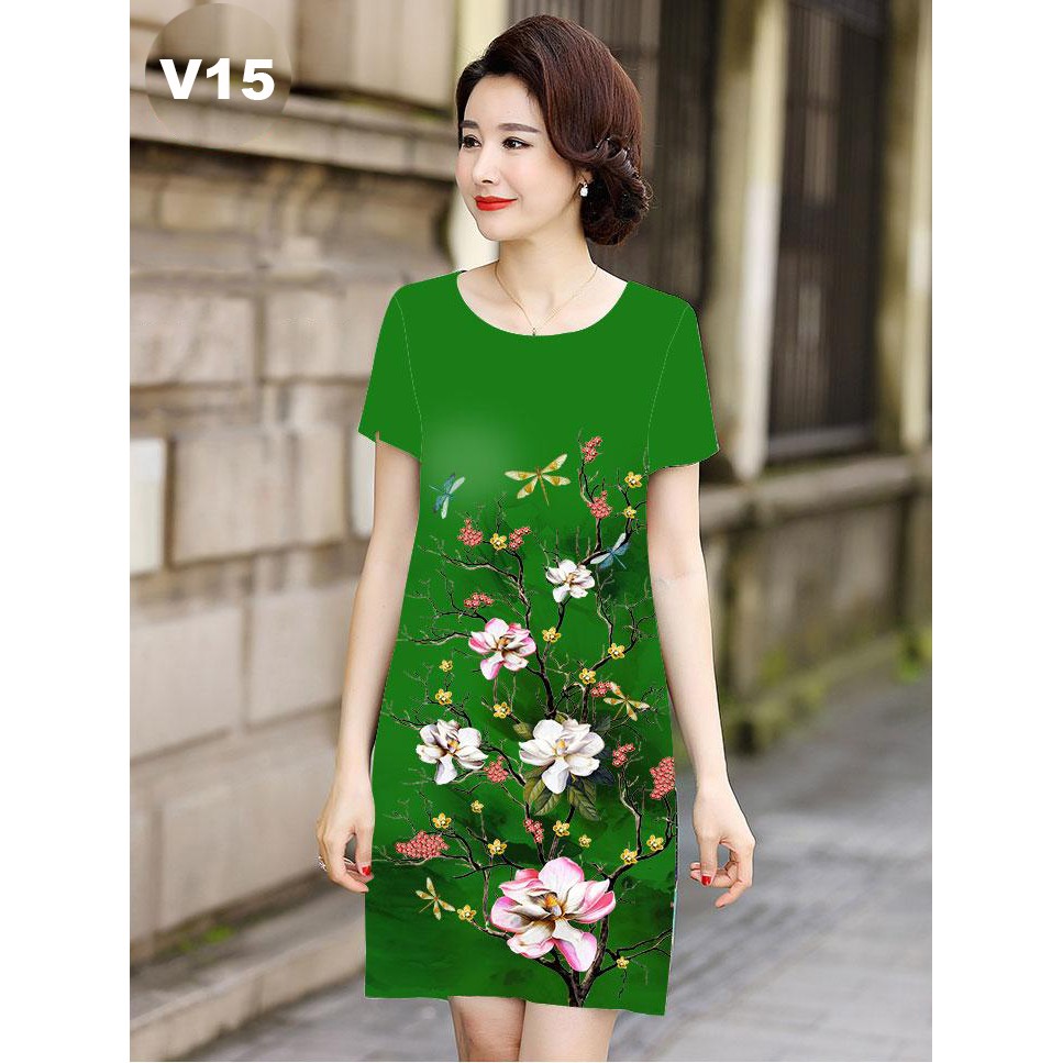 Đầm nữ dáng suông in hoa 3D siêu đẹp