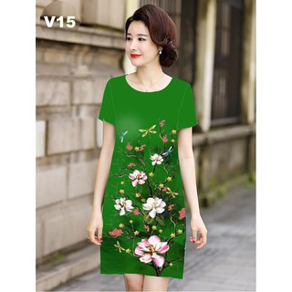 Đầm nữ dáng suông in hoa 3D siêu đẹp
