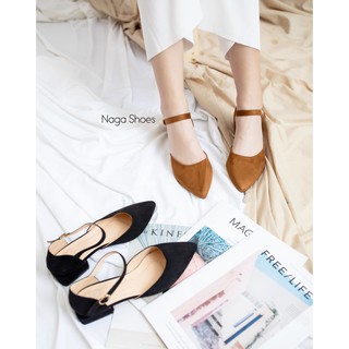 Giày búp bê nagashoes mũi nhọn bít gót 2p nab29